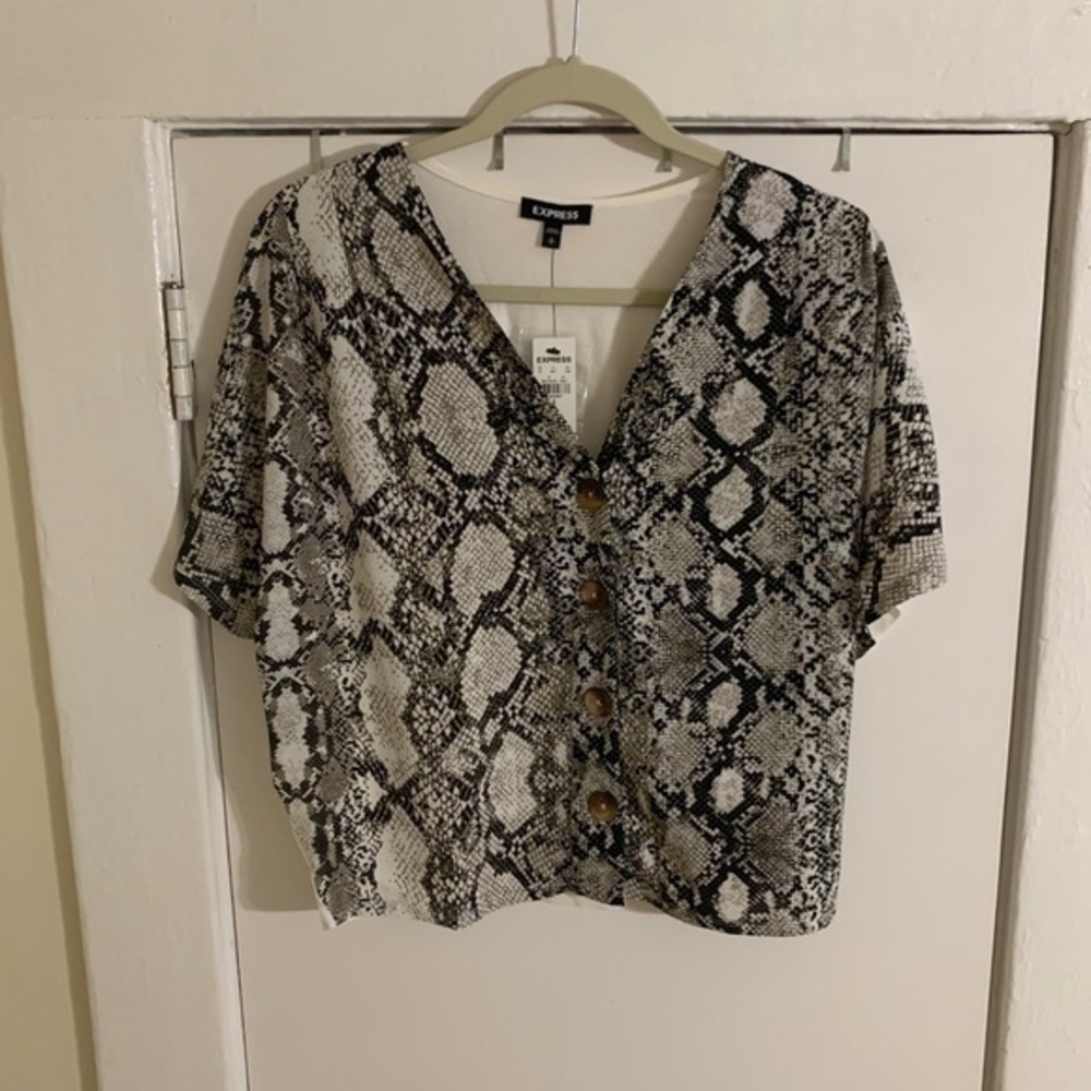 Express Snakeskin Button Front Dolman Sleeve‎ Sma… - image 4